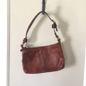 Leather coach shoulder bag
